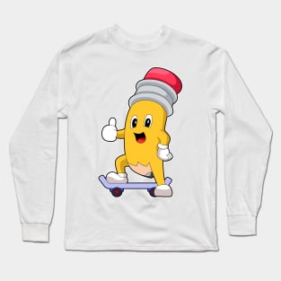 Pencil Skater Skateboard Long Sleeve T-Shirt